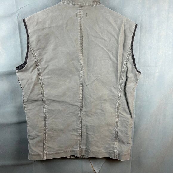 H&M Cargo Vest Jacket Women's Size US 44 Sleeveless Pockets Full Zip Button - Picture 5 of 7